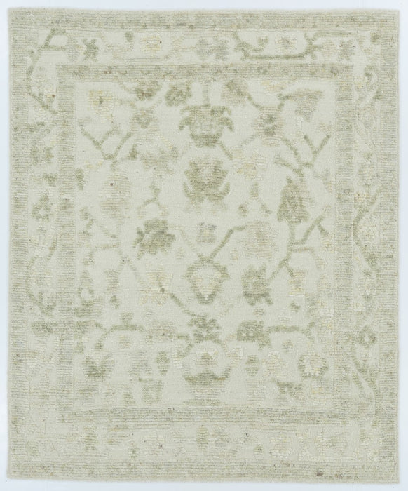 Aras Hand-Knotted Textured Wool Rug - Ivory/Celadon - 244cm x 305cm