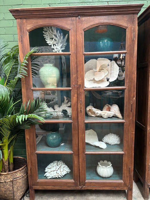 Vintage Glass Javanese Cupboard (Pair Available)