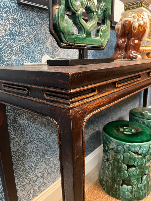 Vintage Brown Lacquered Chinese Console W181 x D43 x H87cm