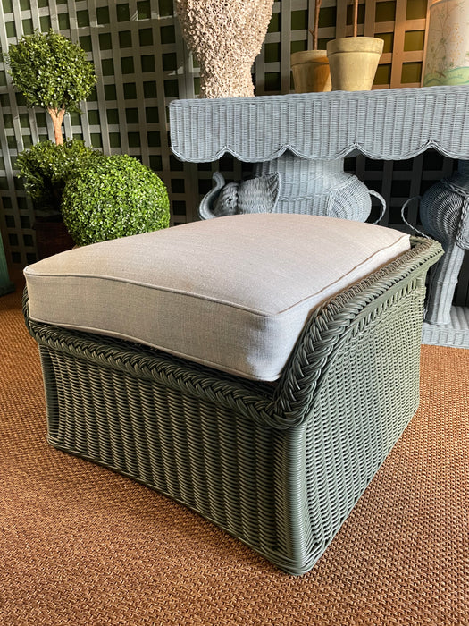 Kitts Outdoor Ottoman in Caribbean Green