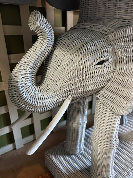 Rattan Elephant Console in Aquamarine