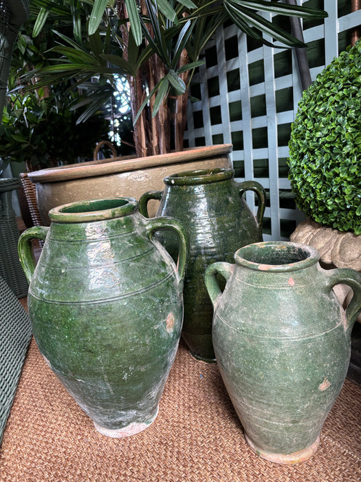 Vintage Green Glazed Antep Pot Medium