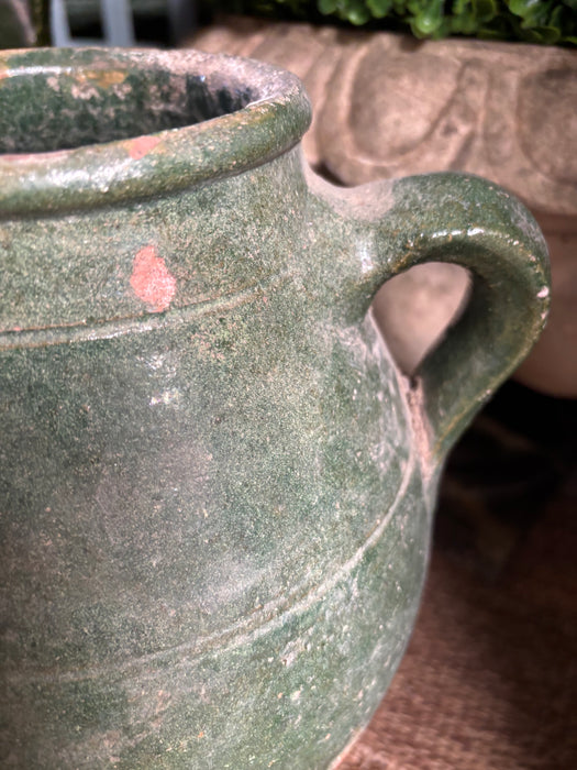 Vintage Green Glazed Antep Pot Small