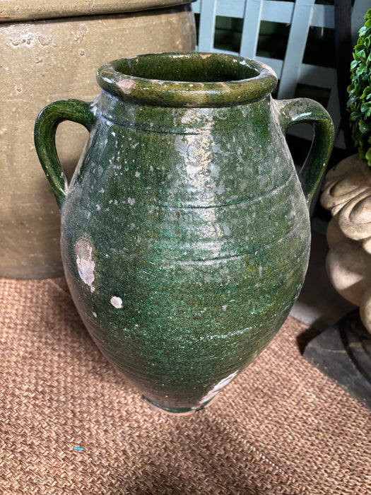 Vintage Green Glazed Antep Pot Large