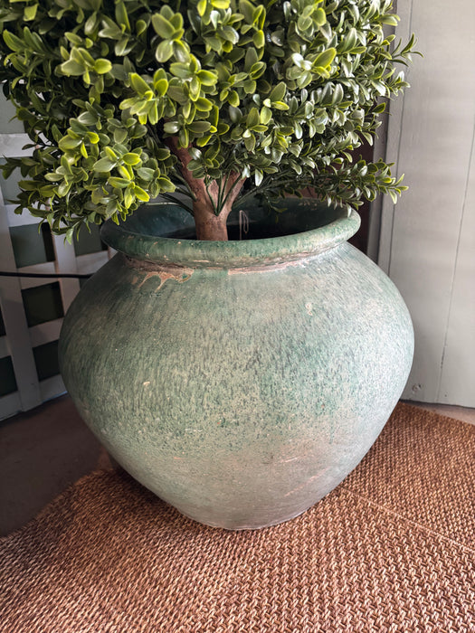 Green Glazed Terracotta Pot