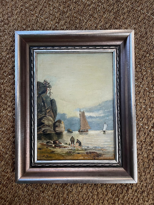 Charming Vintage Coastal Oil Painting - M. Due