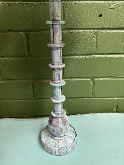 Goa Hand-carved Blue and Lilac Bone Lamp