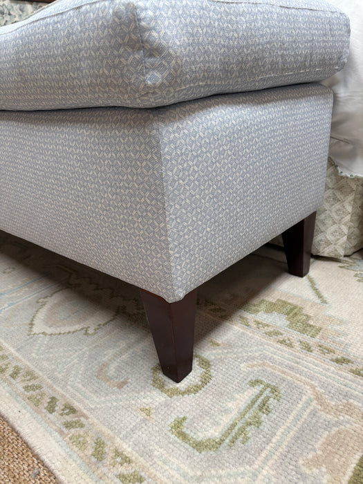 Custom Pillow Top Bed Bench in Isla Design Petit Panier Sapphire