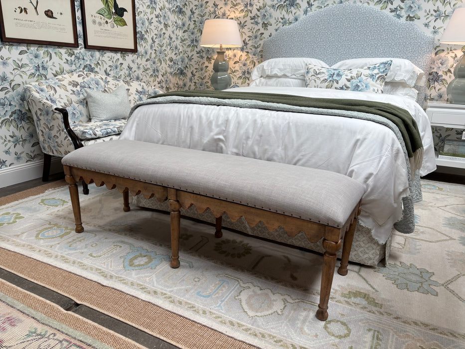 Scallop Linen Bed Bench