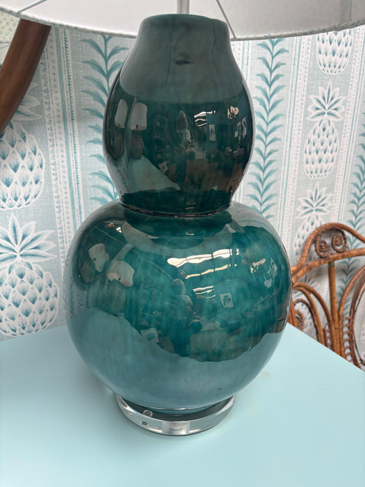 Custom Coloured Hand-Glazed Double Gourd Lamp Base