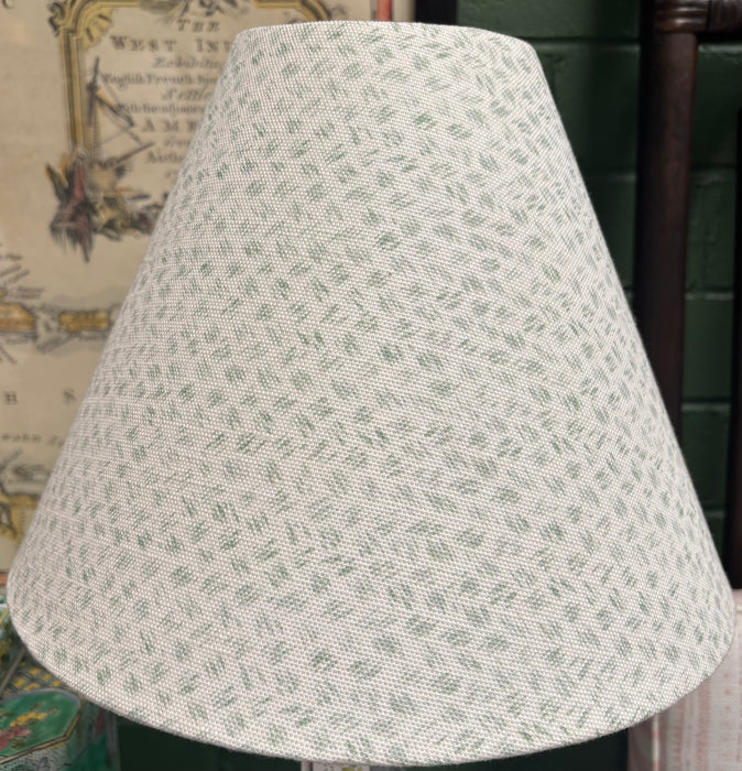 Small Custom Coollie Lampshade - Isla Design Cayman Basil Fabric