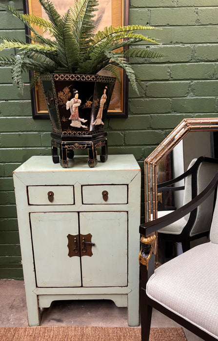 Vintage Celadon Lacquered Cabinet