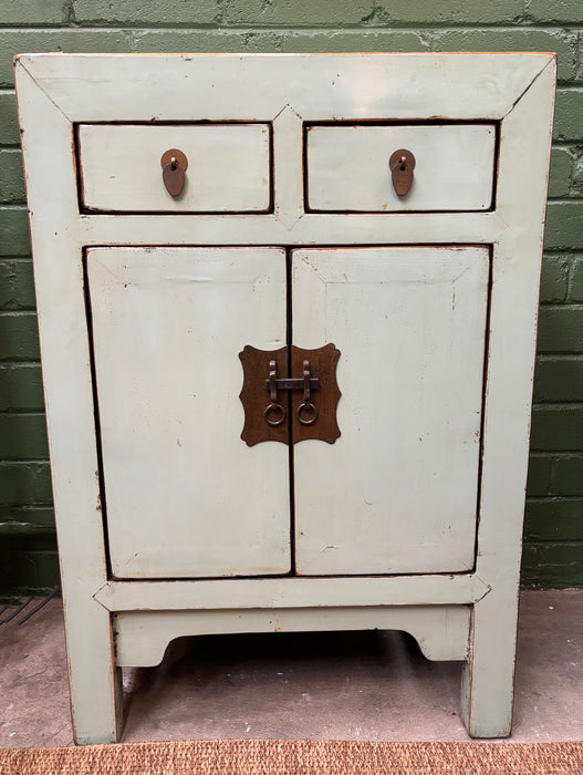 Vintage Celadon Lacquered Cabinet