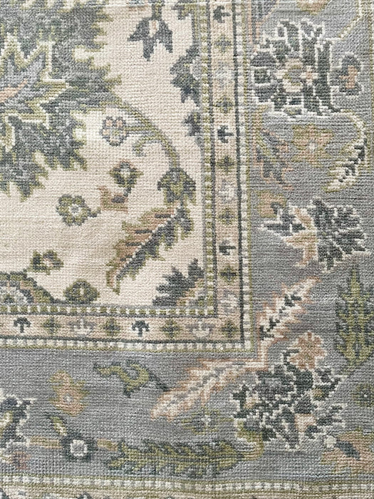 Kaya Hand-Knotted Indian Oushak Wool Rug - Ivory, Dove, Basil and Almond 244cm x 305cm