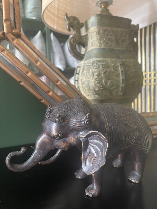 Dark Brass Indian Ceremonial Elephant