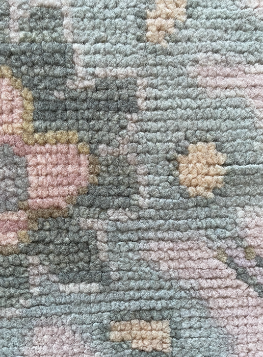 Levanta Hand-Knotted Oushak Indian Wool Rug -  Lilac, Aquamarine, Blossom and Pear 244 x 305cm