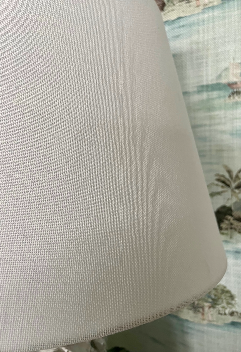 Medium White Linen Lampshade