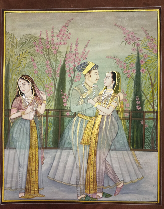Akbar the Great and Mariam-uz-Zamani Mughal Painting