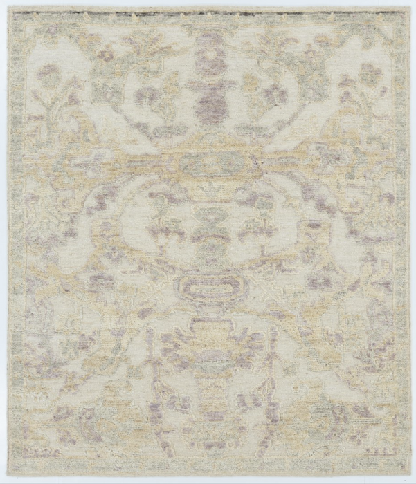 Aras Hand-Knotted Textured Wool Rug - Dove/Lilac - 244cm x 305cm