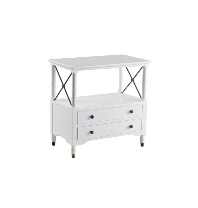 Xavier Furniture Grand Bahama Bedside Table - Satin White