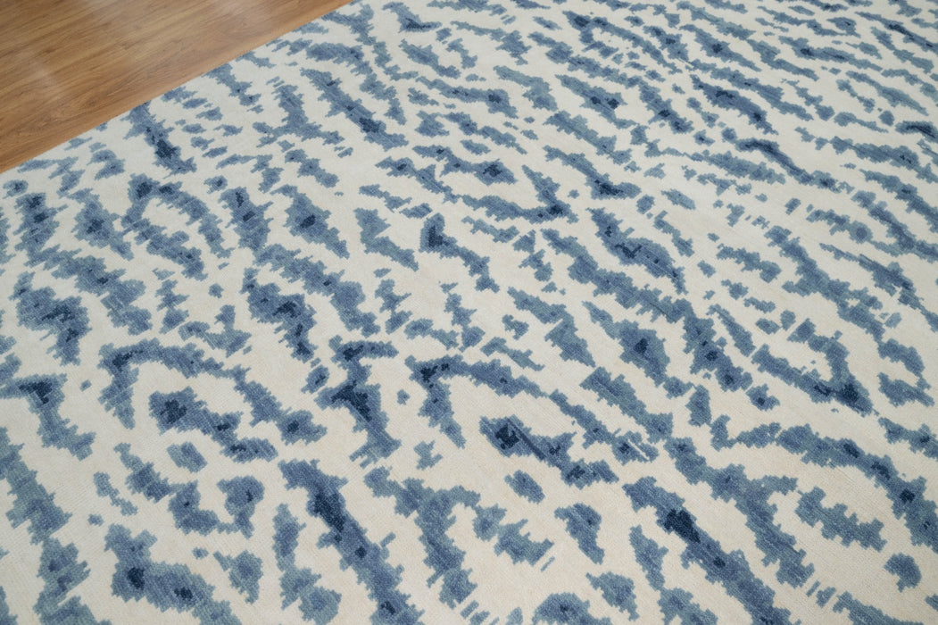 Isla Design Tiger Indigo Fine Hand-Knotted Indian Wool Rug - 244 x 305cm